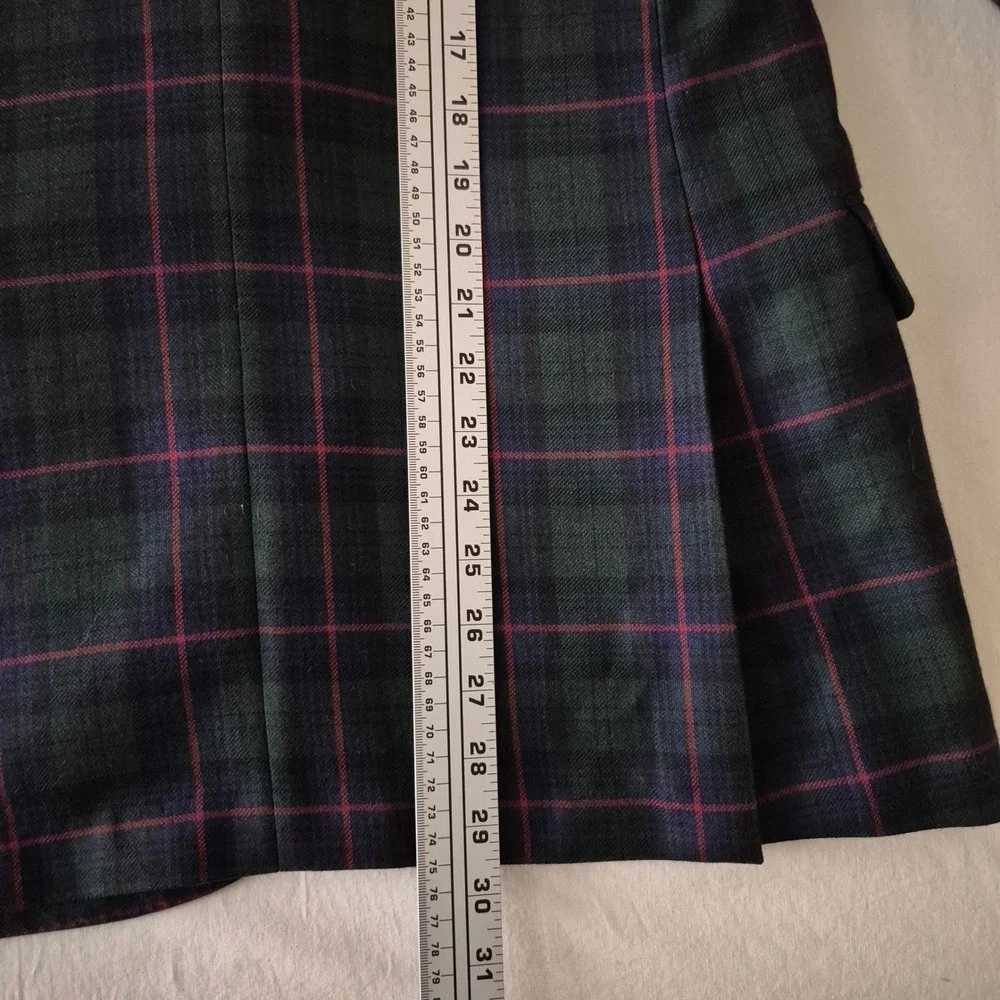 J.Crew Ludlow Slim Blazer 38R Moon British Cloth Black Watch Tartan Plaid Green